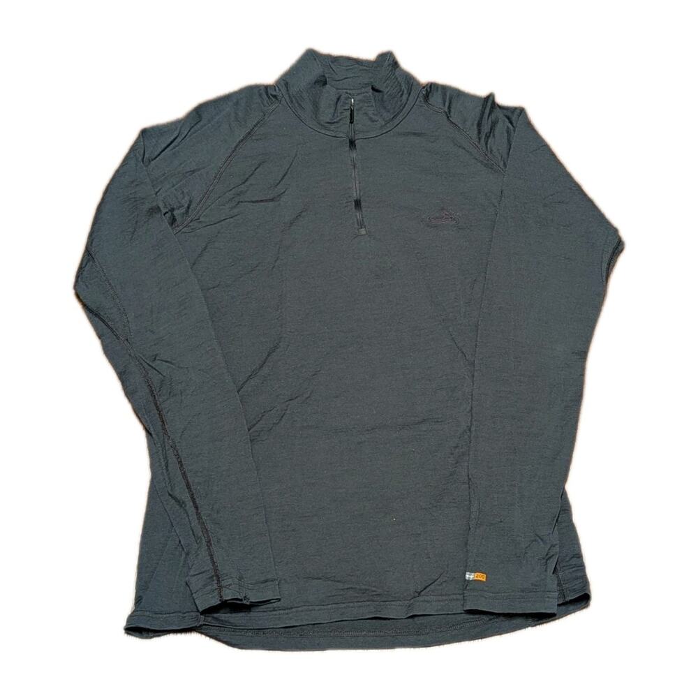 Icebreaker Shirt Mens Medium Gray Quarter Zip 200 Merino Wool Base Layer Hiking